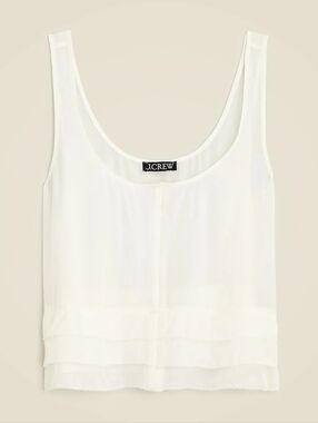 J Crew Drapey tiered top in crepe de chine